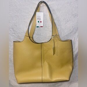 Chic Italian Yellow Tote Bag by Viola Gigli